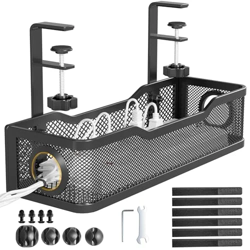 Cinati Under-Desk Cable Tray with Clamp